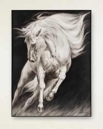 John-richard Collection Surging Equine Original Oil Painting On Canvas By Lm Zhou
