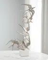 John-richard Collection Swallows In Flight Sculpture In Silver