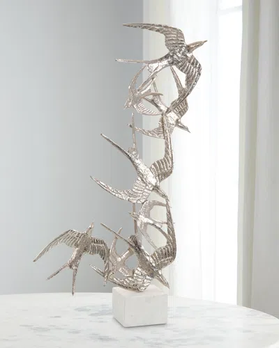 John-richard Collection Swallows In Flight Sculpture In Metallic