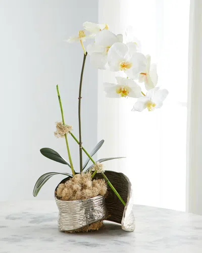 John-richard Collection Sweet Swirl Orchid Arrangement In Metallic