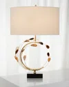 John-richard Collection Swirling Agates In Brown And Brass Table Lamp In Gold