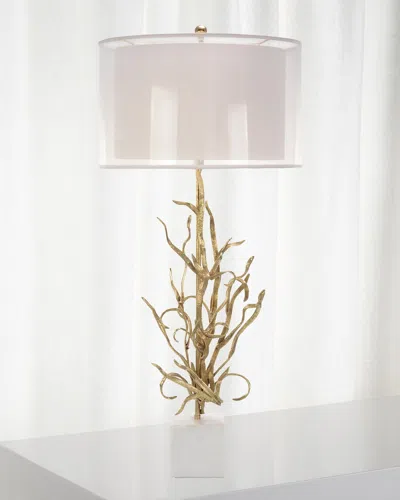 John-richard Collection Swirling Reeds Brass Lamp In Gold