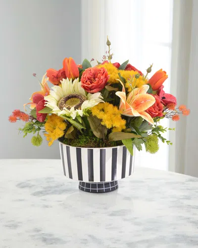 John-richard Collection Sycamore Garden 18" Faux Floral Arrangement In Ceramic Vase In Multi