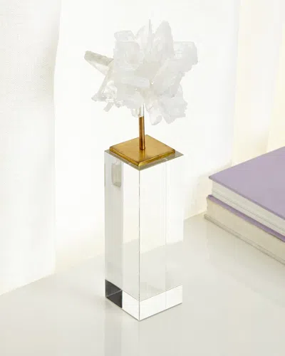 John-richard Collection Tall Selenite Blossom On Stand In White