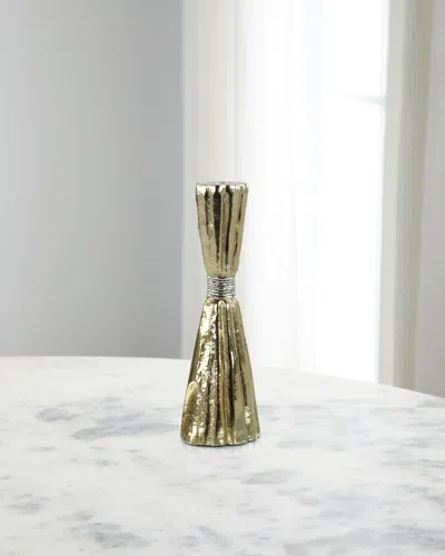 John-richard Collection Taut Metal Candleholder, Large In Champagne