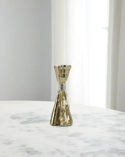 John-richard Collection Taut Metal Candleholder, Medium In Champagne