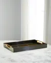 John-richard Collection Tenebra Tray With Brass Handles In Brown
