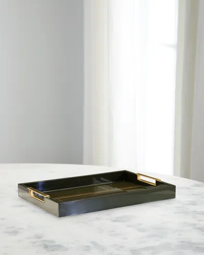 John-richard Collection Tenebra Tray With Brass Handles In Brown