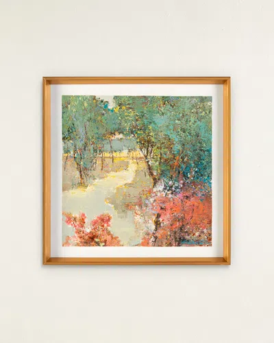 John-richard Collection The Trail Forward Original Painting By Liu Mengzhou In Blue