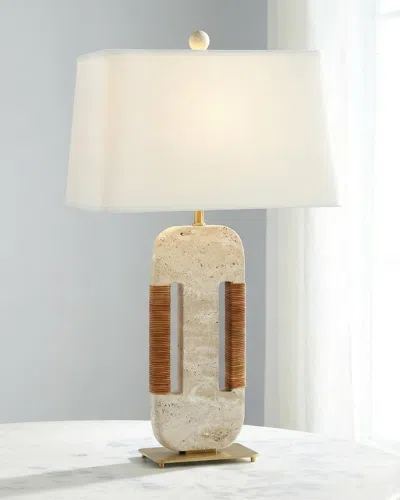 John-richard Collection Tibur 31" Travertine Table Lamp In Multi