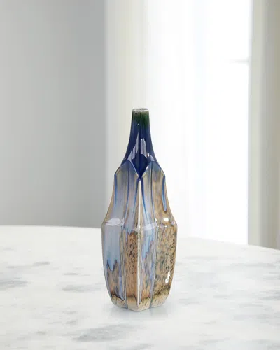 John-richard Collection Toren Large Vase, 13" In Blue