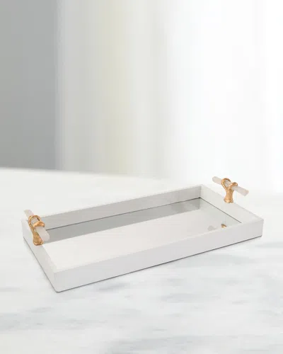 John-richard Collection Tray With Selenite Handles In White