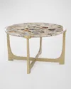 John-richard Collection Unity Round Agate Cocktail Table In Champagne Gold