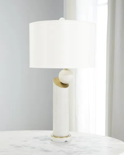 John-richard Collection Versatz 36" Table Lamp, Shimmering Stone In White