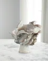 John-richard Collection Waved Small Porcelain Vase, 12" In Beige