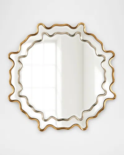 John-richard Collection Wavelength Wall Mirror In Gold