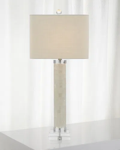 John-richard Collection White Calcite And Quartz Lamp In Neutral