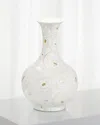John-richard Collection White Porcelain Vase With Gold In White/gold