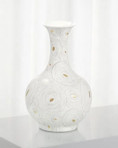 John-richard Collection White Porcelain Vase With Gold