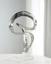 John-richard Collection Winding Flourish Sculpture On Marble Base In Silver