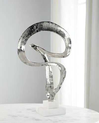 John-richard Collection Winding Flourish Sculpture On Marble Base In Silver