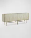 John-richard Collection Windswept 6-door Sideboard In Natural Oak, Brass