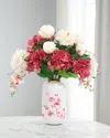 John-richard Collection Wispy Mauve 25" Faux Floral Arrangement In Metal Vase In Fuchsia