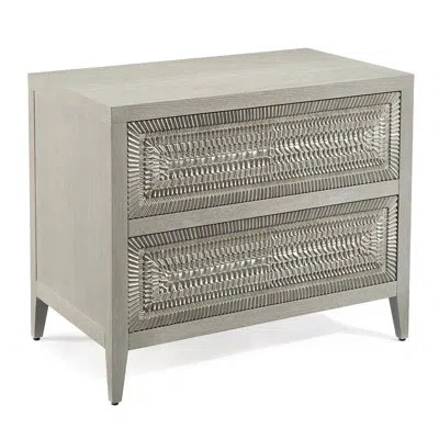 John-richard Cosmos 2 - Drawer Solid Wood Nightstand In Gray