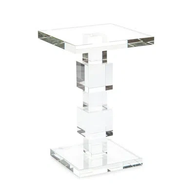 John-richard Crystal Pedestal End Table In Clear