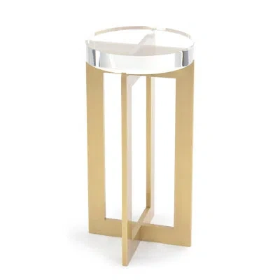 John-richard Crystal Top Cross Legs End Table In Clear