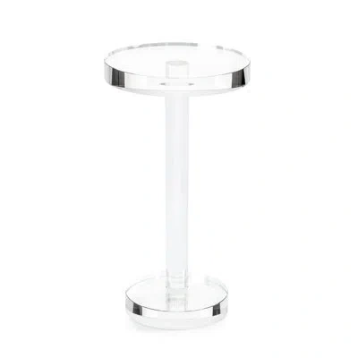 John-richard Crystal Top Pedestal End Table In Clear