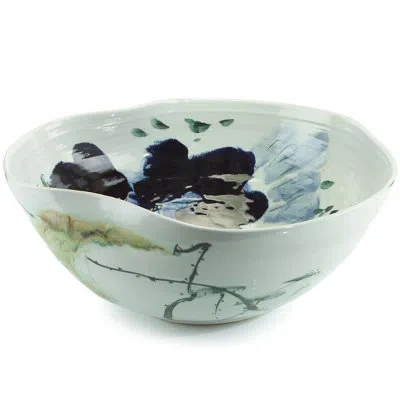 John-richard Curled-rim Serving Bowl In Black