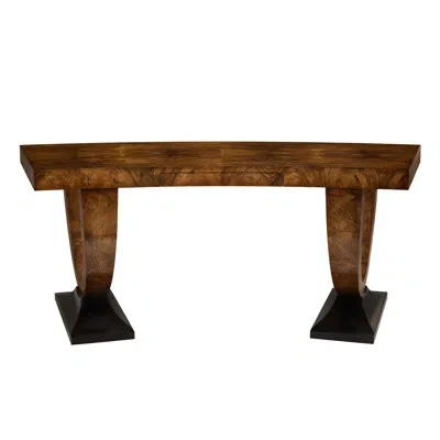 John-richard Curved Solid Wood Desk In Brown