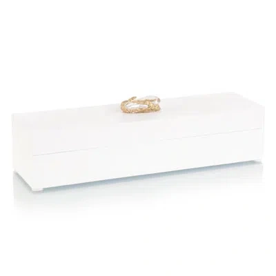 John-richard Decorative Box In White;brass