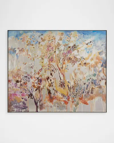 John-richard Dusken Thicket Framed Original Painting By Teng Fei In White
