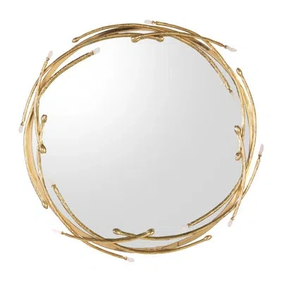 John-richard Entrata Mirror, Small In Polished Brass