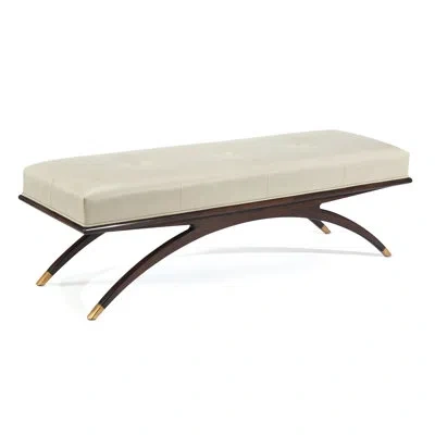 John-richard Euclidean Upholstered Bench In Brown,light Gray