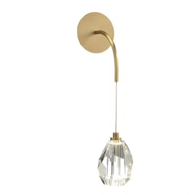 John-richard Faceted Cut Crystal Single-droplight Sconce In Antique Brass