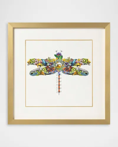 John-richard Fantasy World Collection: Dragonfly Framed Giclee By Amy Shaw In White