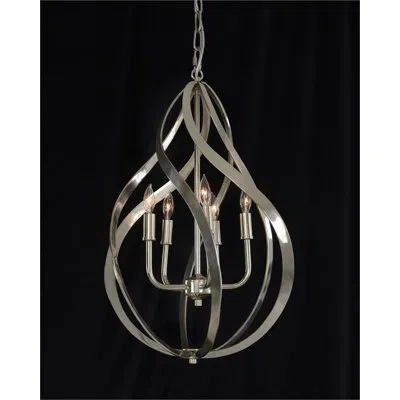 John-richard Five-light Lantern Geometric Pendant In Polished Nickel