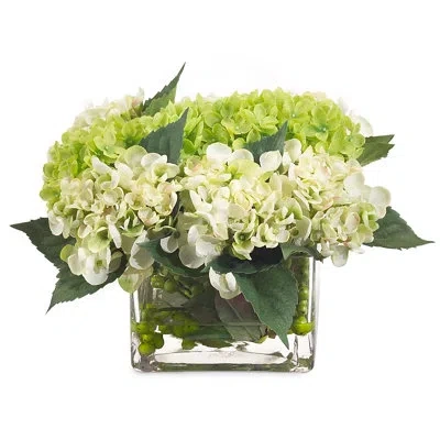 John-richard Flowering Branch In Jar In Green;cream