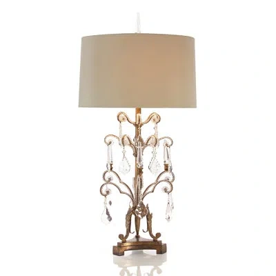 John-richard French Girandole 38.5" Table Lamp In Gold,clear