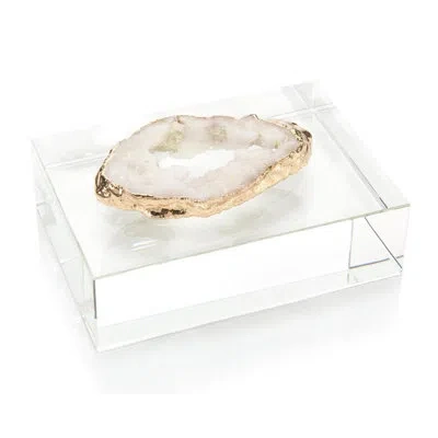 John-richard Geode Sculpture In White,gold
