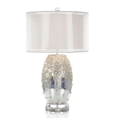 John-richard Gleaming 31" Silver Table Lamp In Silver,clear