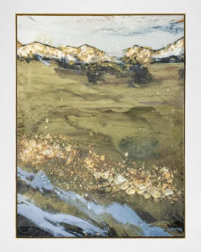 John-richard Golden Mountains Framed Print By Mary Hong In Green