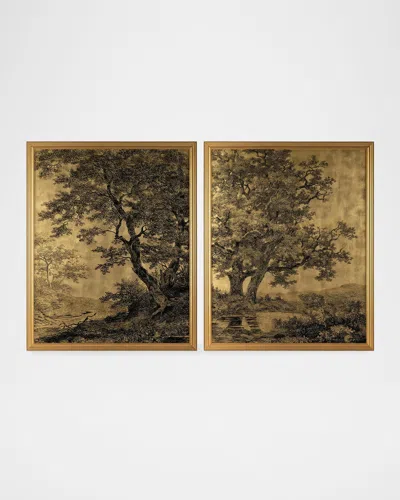 John-richard Grand Oaks Gold Framed Wall Art, Set Of 2 In Black