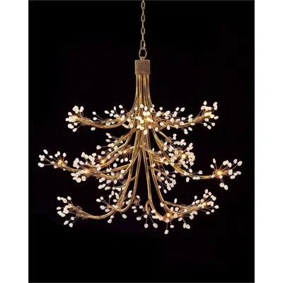 John-richard Halogen 16 - Light Tiered Chandelier In Antique Gold,white
