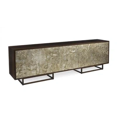 John-richard Ignea 95" Wide Sideboard In Dark Bronze,silver,gold