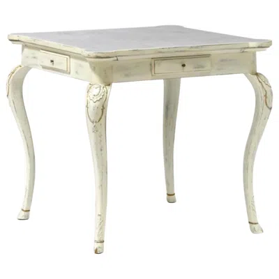 Pre-owned John-richard John Richard Game Table Cream Base Hoof Foot Suede Top In White