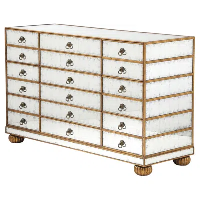 Pre-owned John-richard John Richard Mirrored Chest/ Commode. In Gray